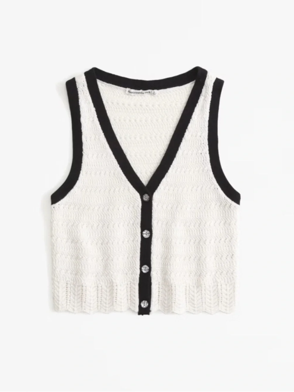 Abercrombie & Fitch Women's Crochet-Style Sweater Vest XL NWT - Picture 6 of 8